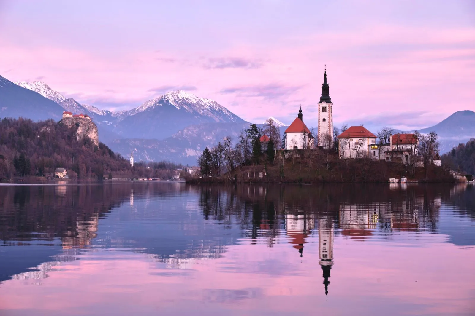 l'église de l'Assomption de Marie sur le lac de Bled, en Slovenie.